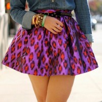 Falda leopardo purpura