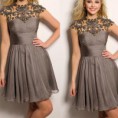 Vestido Marron Con bordados