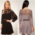 Vestido Negro y Beis casual
